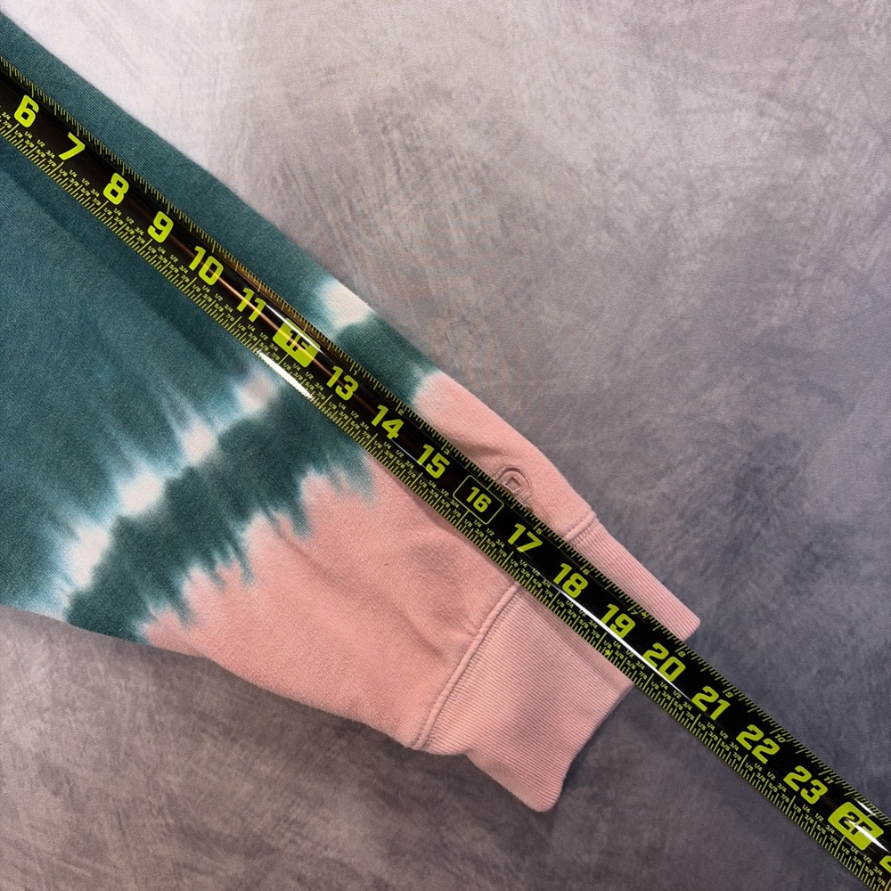 Pink Victoria's Secret Sweatshirt Green Pink Tie Dye Crewneck Oversized Medium - Picture 6 of 6